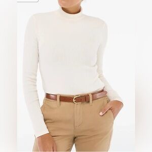 J.Crew Women’s Ribbed-knit Mockneck Top, Size L